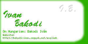 ivan bakodi business card